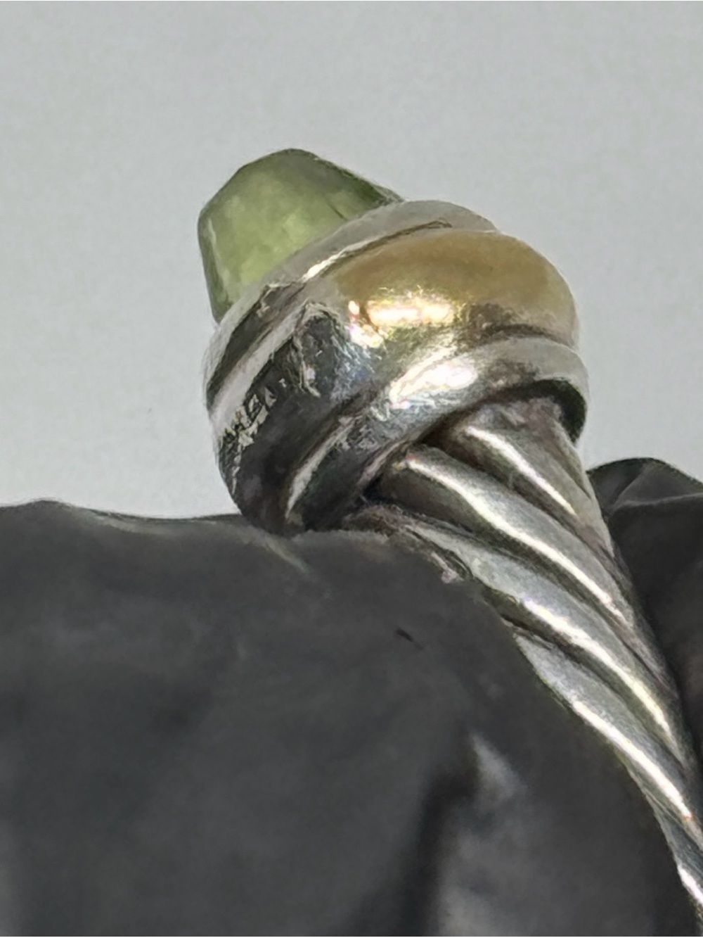 David Yurman Cable Classic 4mm Peridot 14k Gold Sterling Bracelet M READ - Picture 16 of 16